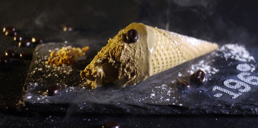 Cornet glacé au café