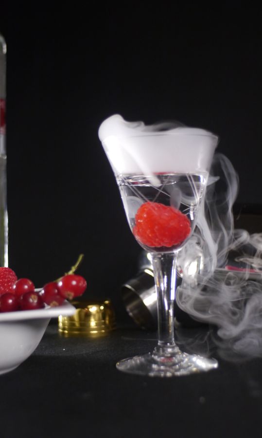 Cocktail framboise sous la brume