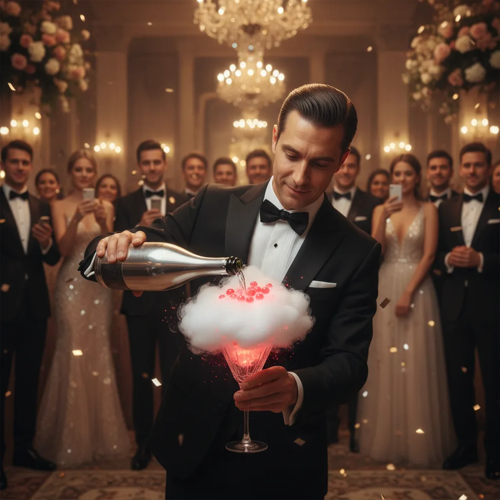 Cocktail moléculaire champagne, l'animation des galas 2026 - cocktail moleculaire champagne
